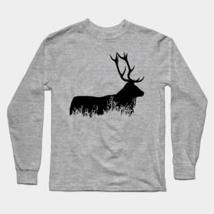 Stag Silhouette art Long Sleeve T-Shirt